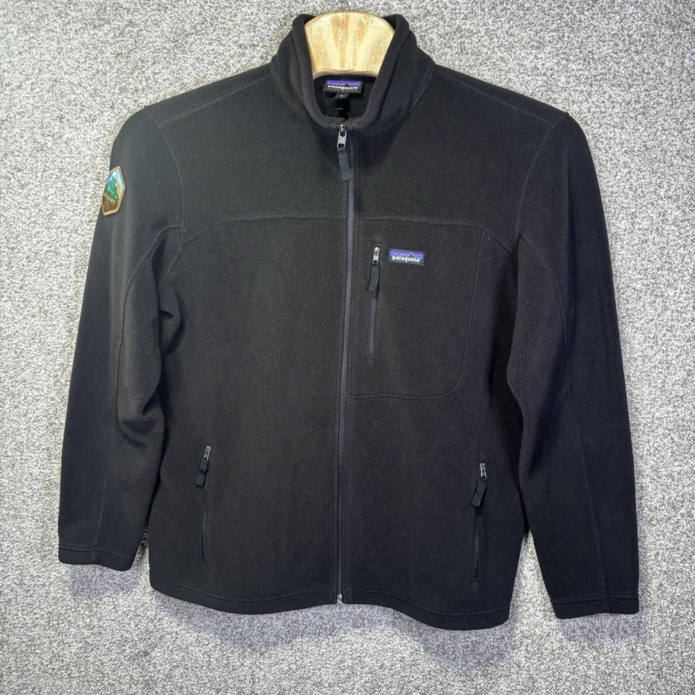 Patagonia Synchilla Jacket Mens XL Black Fleece Full Zip Accelerate Patch - Picture 3 of 9